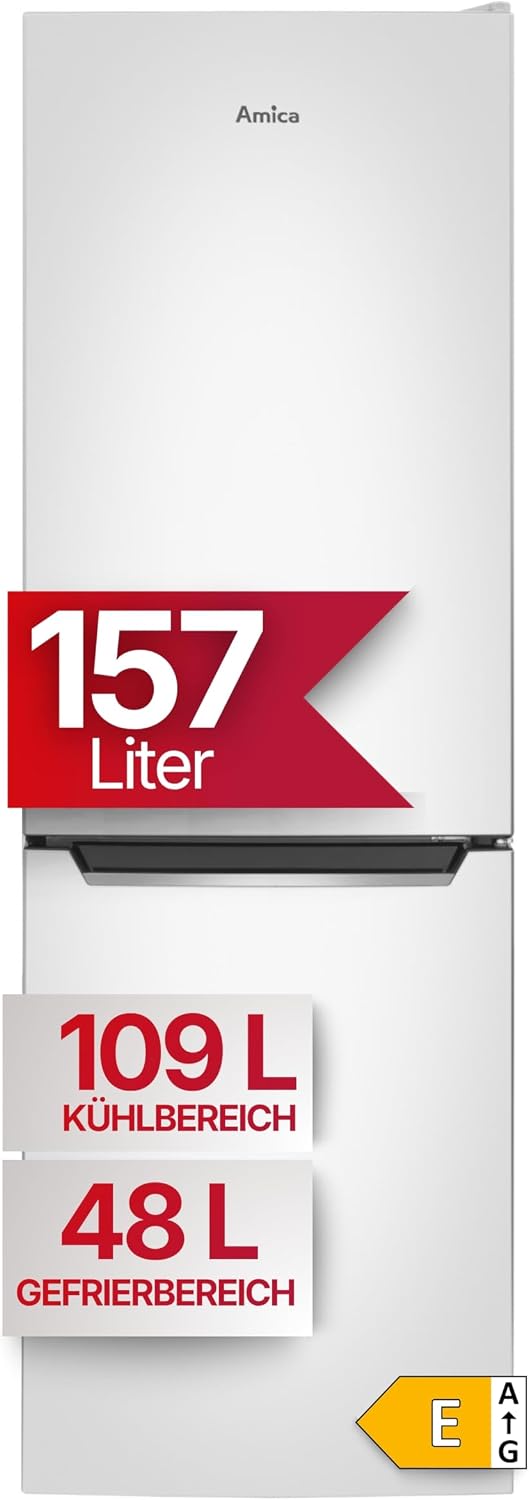 Amica Kühl-Gefrierkombination, 144x47,4x49,5 cm, 3840 W, 157 L, Weiß, FrostControl AKG