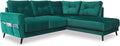 MIUFORM Sofa, Flaschengrün, Friendly Lars L Form, Wohnladschaft Couch Wohnzimmer Gästezimmer, Holzfüße Samt (, Rechts ausgerichtet)