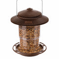Hängendes Vogelfutterhaus 24 cm Kunststoff Braun Transparent mit Futtersäule