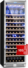Klarstein Getränkekühlschrank, 433 L, Schwarz, Einbau-Weinkühlschrank, 1 Zonen Klein, Kleiner Weinschrank, Wein-Kühlschrank Klein mit Glastür