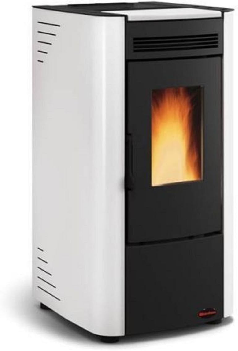 Extraflame Pelletheizungen, 6.3 KW, 507 mm, Weiß, Pelletofen Ketty Beschichtung aus Stahl lackiert, 180 m3 Beheizbare