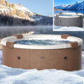 BRAST Badewannen mit Sprudelfunktion, 182x70 cm, Braun/Weiß, Whirlpool MSpa Denver & Rova mit Fester Außenwand, 130 Massagedüsen