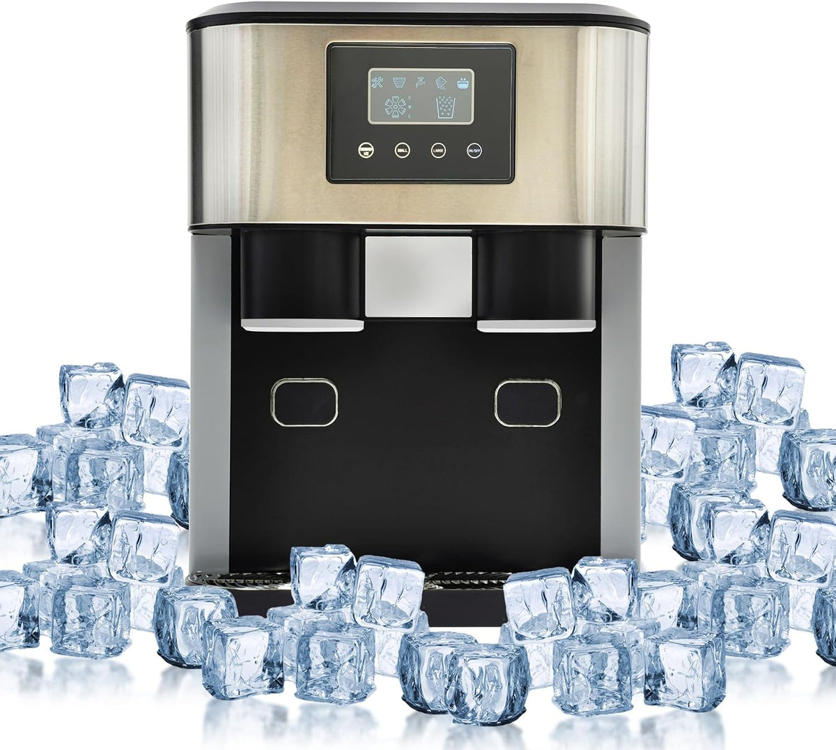 MccoMMon Eismaschine, 100-150 W, ABS, Edelstahl, Grau, 3-in-1 Elektrischer Eiscrusher und Eisbereiter für den Tisch