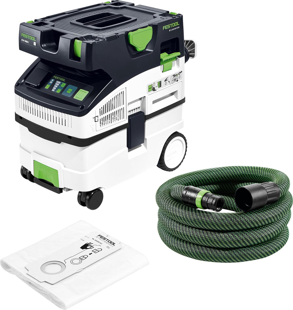 Festool Nass-,Trockensauger für Werkstätten, Schwarz, CTM MIDI I CLEANTEC Absaugmobil - Staubklasse M