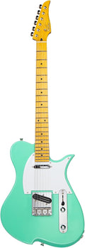 Vola Solibody, Mehrfarbig, Vasti V3 MC E-Gitarre, Eschenkorpus, Ahornhals, Nickelbünde, moderner C-Hals, hergestellt in Japan (Surfgrün)