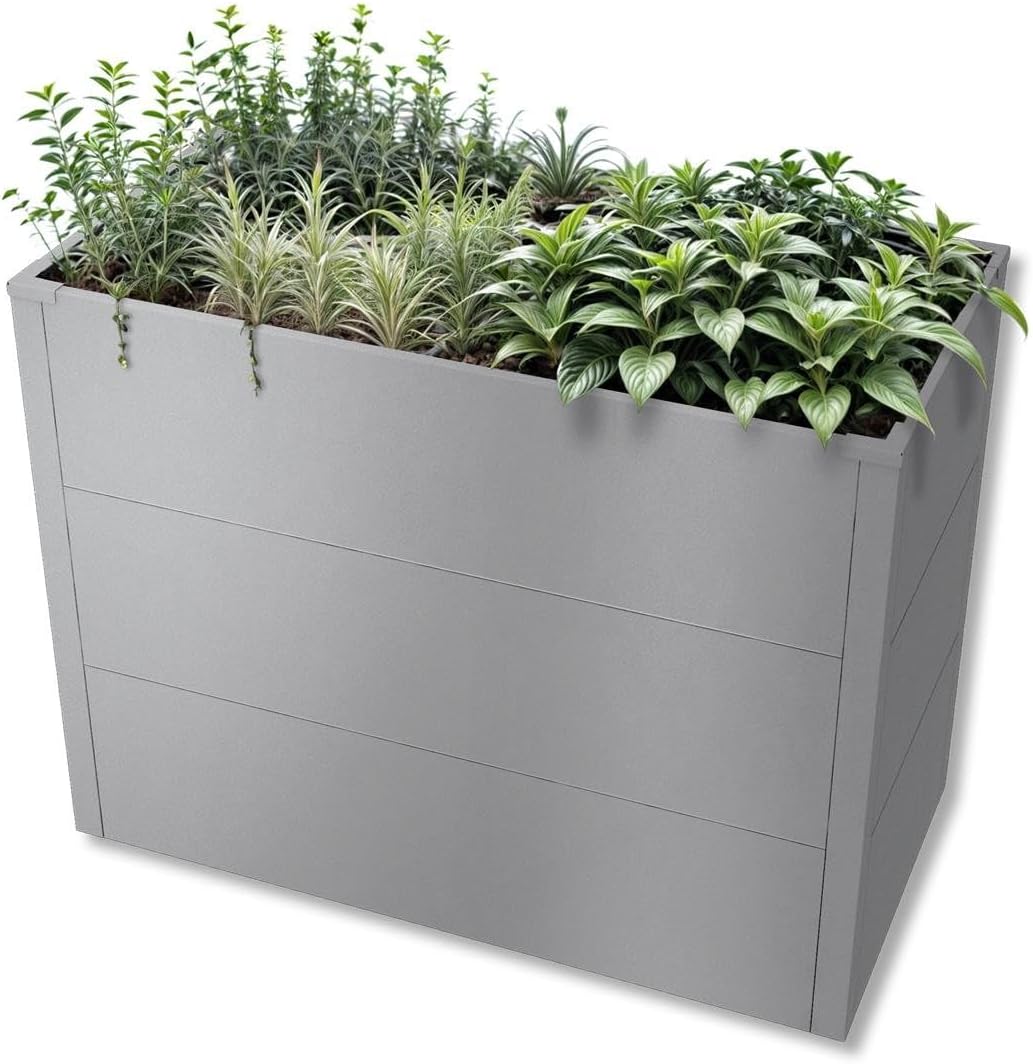 Metzler Hochbeete-Kit, Grau, Hochbeet für den Garten oder Balkon, Stahl