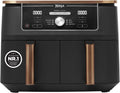 Ninja Heissluftfritteuse, 27 x 41.5 x 32.5 cm, 9,5 L, Kupfer/Schwarz, Foodi MAX Dual Zone Heißluftfritteuse [AF400EUCP] Amazon