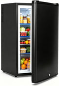 Techomey Kühlschrank, 21 dB, 230 V, 12 V, 50 L, Schwarz, Camping, Leiser Absorber Mit Schloss und Wendetür, Campingkühlschränke Für Camping