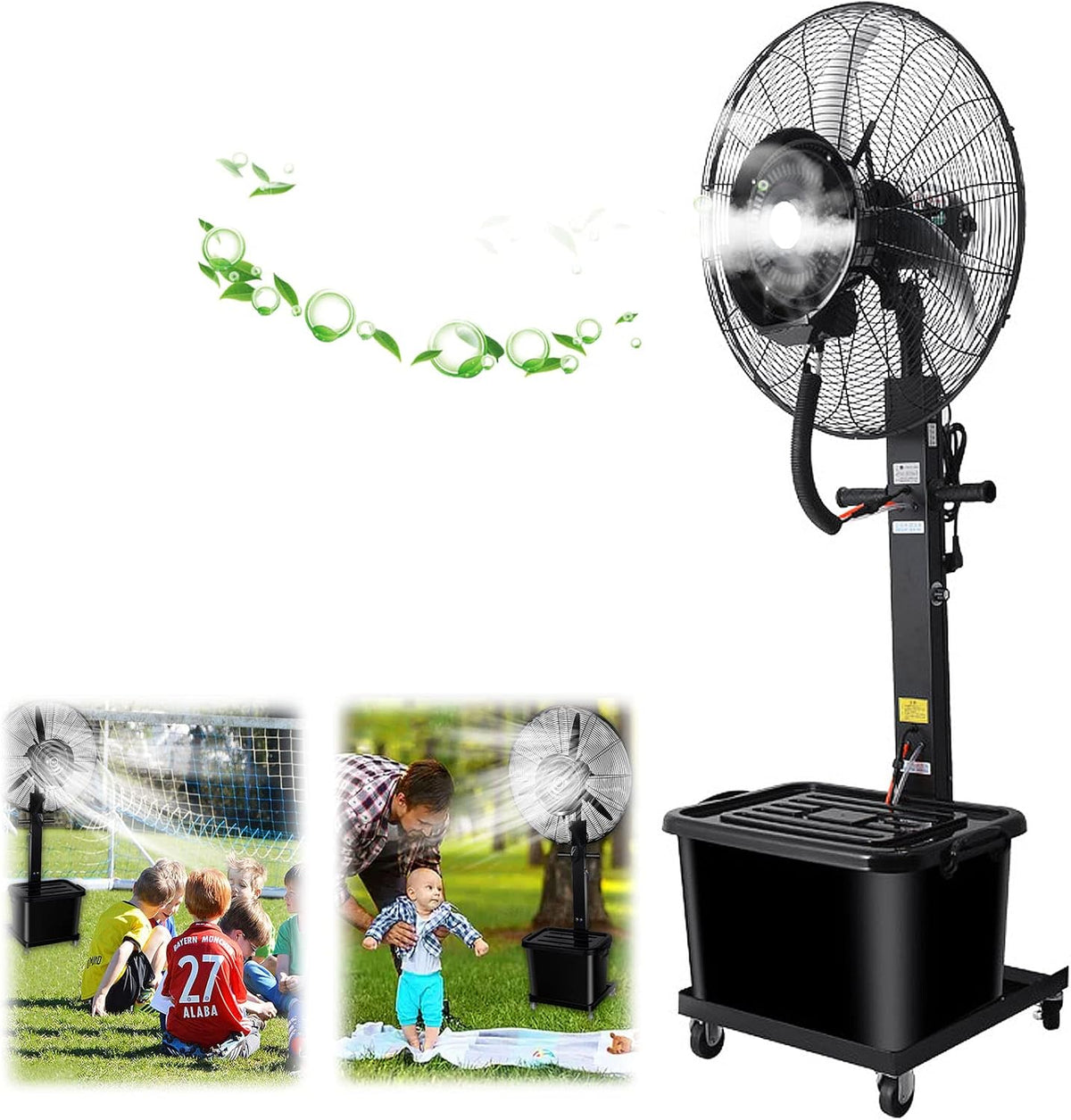 Außenventilator, 750 mm, Weiß, strapazierfähig, mit 3 Kühlgeschwindigkeiten und 90°-Oszillation, für den gewerblichen Einsatz auf Terrasse