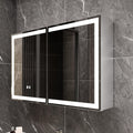 Gunuss Spiegelschränke, Grau/Schwarz, Spiegelschrank Bad mit Beleuchtung 80x60, LED Badspiegel mit Ablage, Steckdose