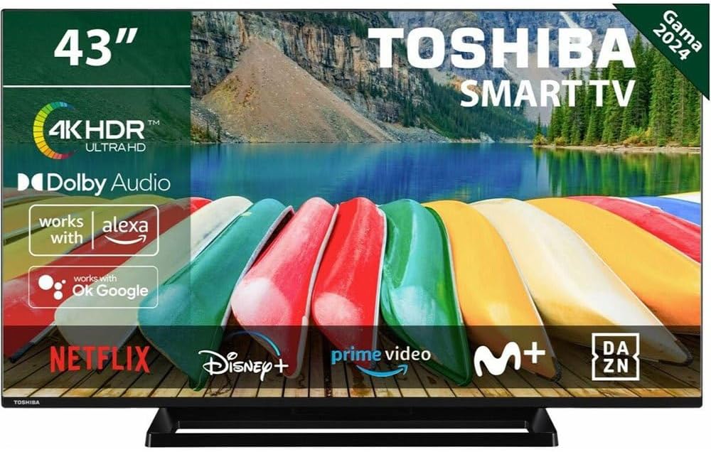 Toshiba Fernseher, 109,2 cm, Schwarz, Smart TV, 43UV3363DG TV (43') 4K Ultra HD Smart TV Noir 250 cd/m²