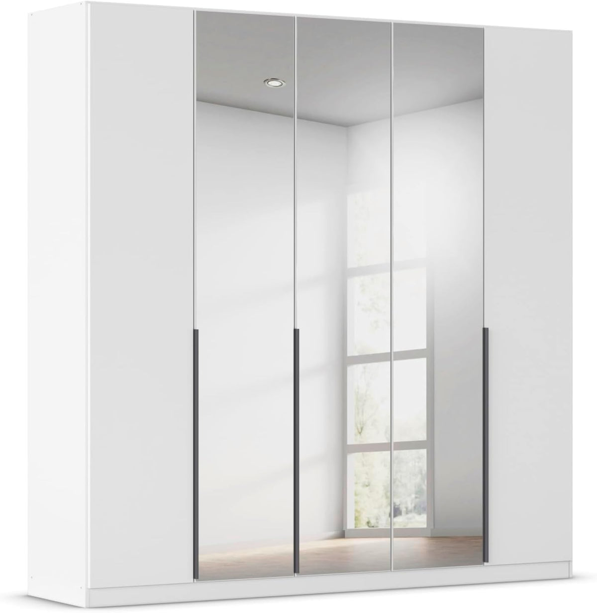 Rauch Möbel Kleiderschrank, 226 cm, Schwarz, Alabama, Farbe Weiß, Breite