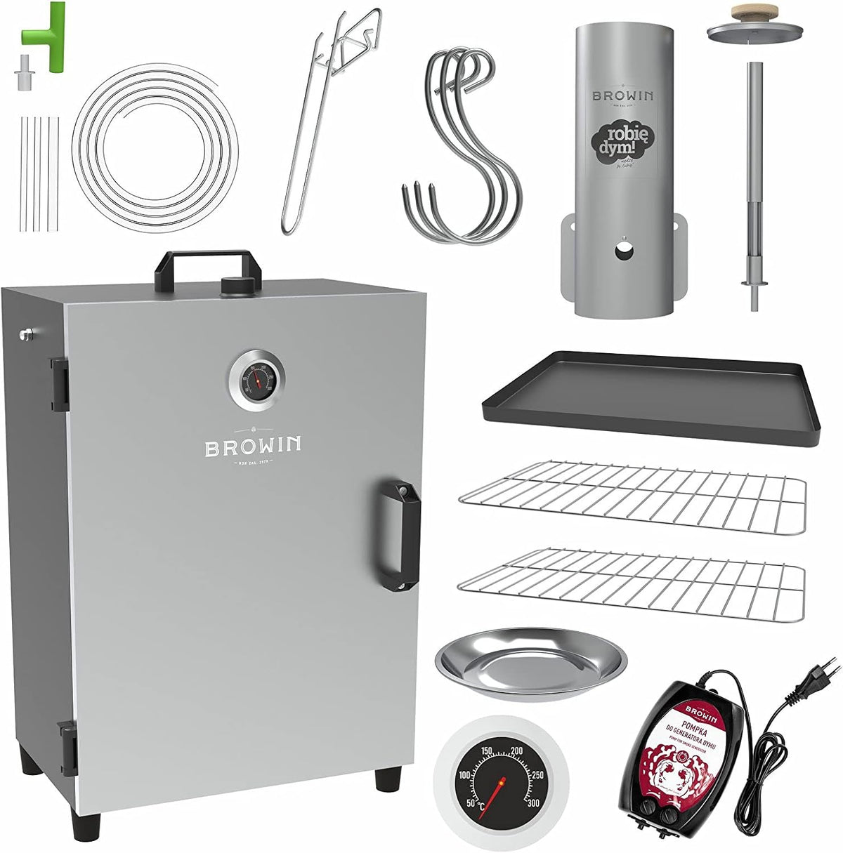 Browin Outdoor-Grill, Schwarz, Räucherofen 330261 Set