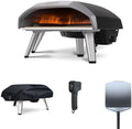 Ooni Pizzaofen, 35 cm, Schwarz/Silber, Koda 16 Gas- Bundle, Inklusive Abdeckhaube, 14' Pizzaschieber aus Metall & Digitalem