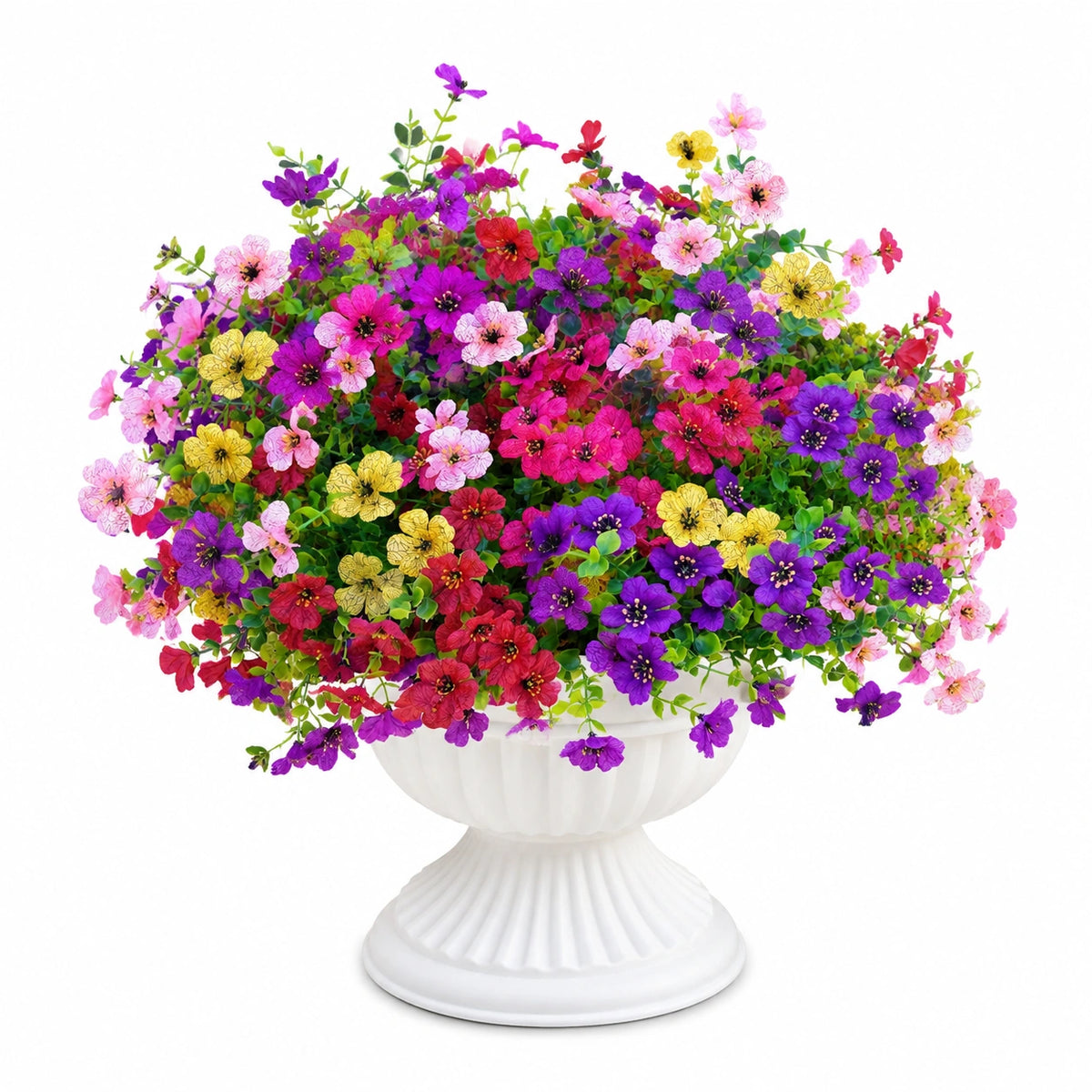 Künstliche Topfpflanze 48 cm aus Textil und Kunststoff mehrfarbig mit Keramikvase für Innenräume