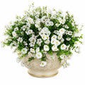 Kunstpflanze 45 cm Weiß Grün aus Kunststoff im Ziertopf florale Dekoration