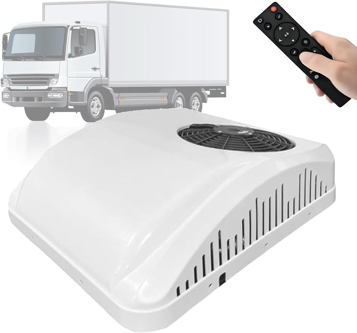 Quixnova Mobiles Klimagerät, 24 V, Weiß, Dachklimaanlage für Wohnmobile, ultraleise Parkklimaanlage für LKW, Camper