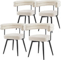 ML DESIGN modern living Esszimmerstühle, Beige, ML- drehbar 4er Set in Teddy-Stoff, Wohnzimmerstuhl mit Arm- und Rückenlehnen