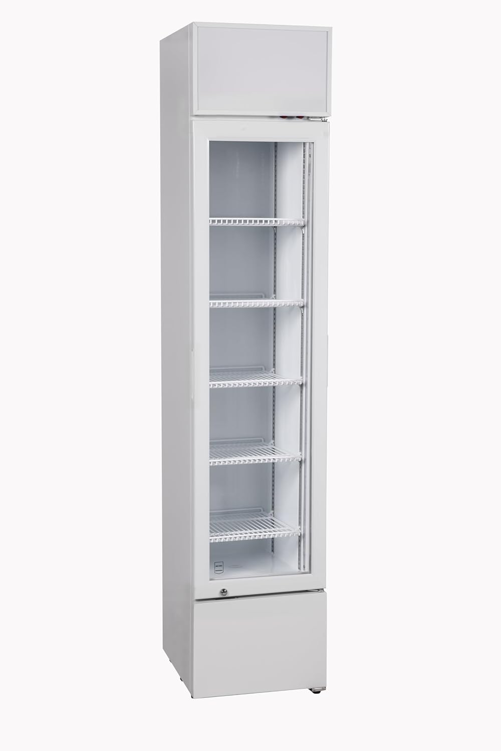 METRO Getränkekühlschrank, 133 L, Weiß, Professional mit Glastür GSC2133, 5 verstellbaren Einlegeböden, mit Schloss
