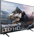 Cecotec Fernseher, 10 W, Schwarz, Smart TV, LED 32' Smart TV LED a3 Serie ALH30032s. Full HD, Android 11, Rahmenloses Design