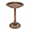 Vogelbad 50 x 72 cm Metall Bronze Garten Standmodell mit Zierornamenten