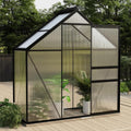 ARKEM Gewächshaus, 2,22 m³, 1,33 m, Aluminium, Polycarbonat, Anthrazit, Anlehn Aluminium ² Garten-iglu Winterfest Gewachsh