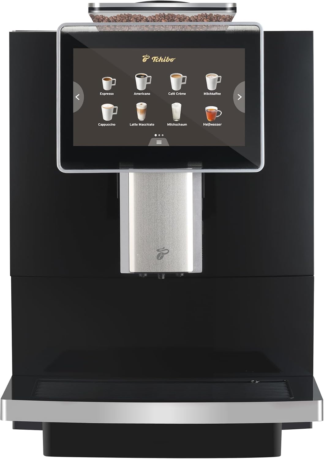 Tchibo Kaffeevollautomat, 2 L, Schwarz, Office mit Wasserfilter, Keramikmahlwerk, Farb-Touchdisplay, 1500 Watt
