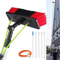 DUANHOZ Teleskopstäbe, 30 cm, 7 m, Schwarz, 10-39 Fuß Lange Fensterreinigungsstangen mit Wasserzufuhr, Solarpanel-Reinigungsgerät