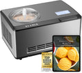 KLAMER Eismaschine, 180 W, Schwarz, 3-in-1 & Joghurtbereiter Eiscrememaschine