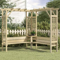 ShCuShan Sitzbank, Beige, Eckpergola mit Bank Kiefernholz Imprägniert Gartenbank