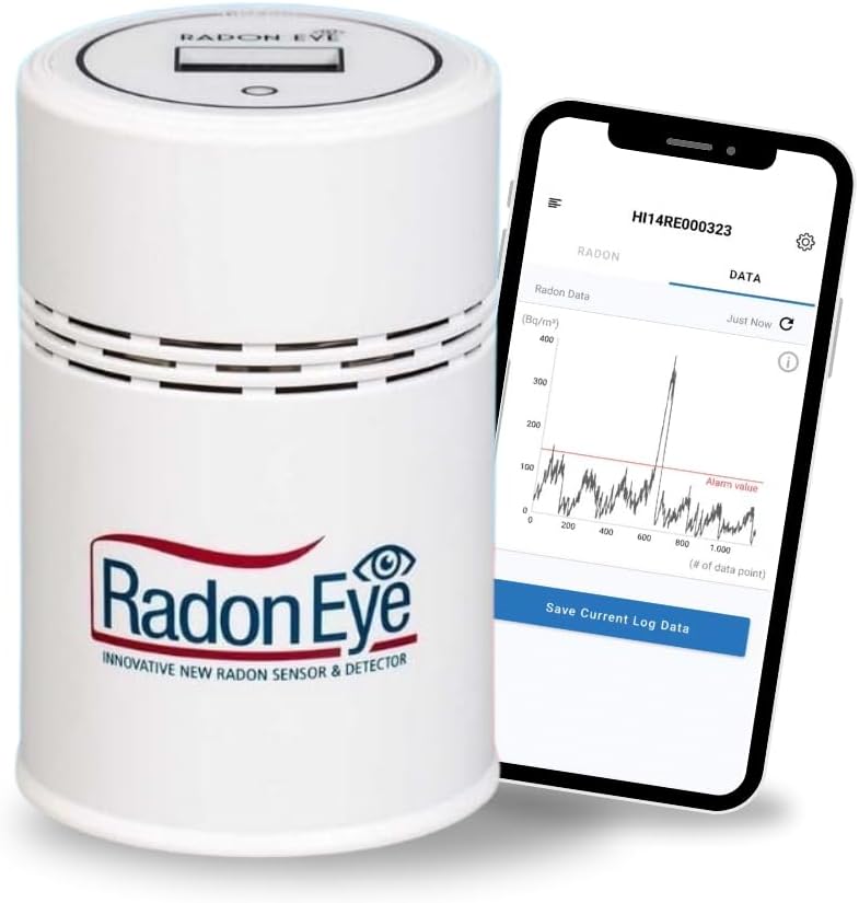 RadonTec Mess- & Planwerkzeuge, Schwarz, Ecosense Radonmessgerät RadonEye RD200, Digitales Radon Messgerät für Zuhause