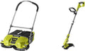 Ryobi Rasentrimmer, 30 cm, 1,6 mm, 18 V, Schwarz, ONE+ Akku-Kehrmaschine R18SW3-0 & ONE+ Akku- OLT1832, 3-fache Schnittwinkelverstellung