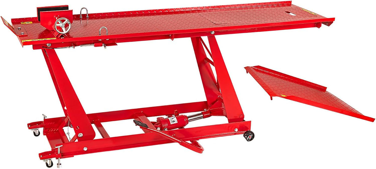 DEMA Motorradhebebühnen, 450 kg, rot, Motorrad Hebebühne hydraulisch Werkstatt Hubtisch