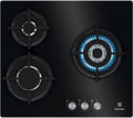 Electrolux Kochfeld, 60 cm, Schwarz, KGE6633NOK Gas und 3 Zonen Wok-Bereich Frontbedienungen