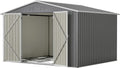 Thanaddo Gerätehaus, 300x250x191 cm, stahlblech+verzinkt und lackiert+Aluminiumlegierung, Grau