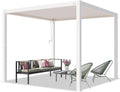 TOOLPORT Pavillon, weiß, PRIMEYARD Pergola 3x3 m e Aluminium-Pfosten