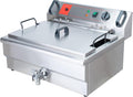 Valgus Heißluftfritteuse, 3000 W, 30 L, Silber, Kommerzielle elektrische Fritteuse aus Edelstahl, Abflusssystem für Restaurant und Zuhause