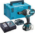 Makita Schlagschrauber, 5,0 Ah, 18 V, Schwarz/Blau, DTW1001RTJ Akku, Ladegerät im Makpac, Schwarz, Blau, mit 2x Akku