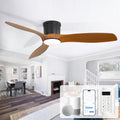 Sofucor Deckenventilator, 132 cm, Braun/Schwarz/Weiß, Smart mit Beleuchtung, Leise mit Licht, Alexa/APP, Fernbedienung