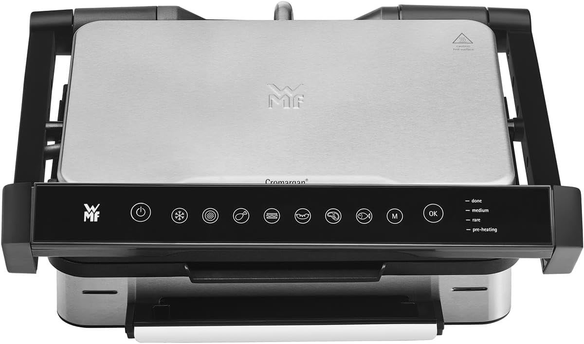 WMF Elektrogrill, 2000 W, Silber/Schwarz, Profi Plus Kontaktgrill Perfection, 6 Programme, Sensor-Technologie, beschichtete Platten