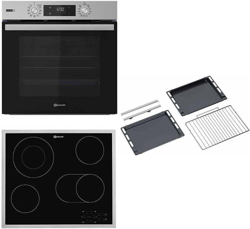 Bauknecht Backofen, 60 cm, Silber, BAKO 466 Steam RAD Einbau -Kochfeld Kombination/Heißluft
