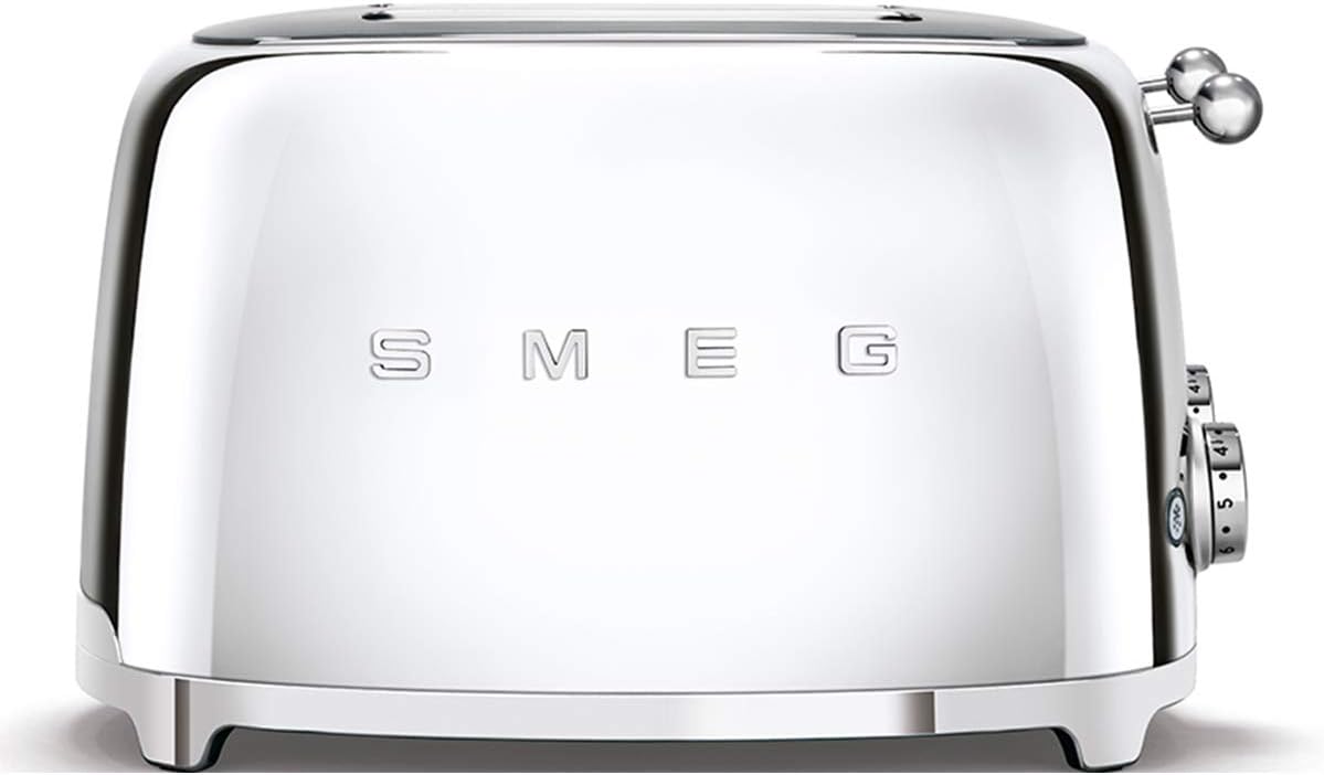 Smeg Toaster, Grau, TSF03SSEU 4-Schlitz- Chrom