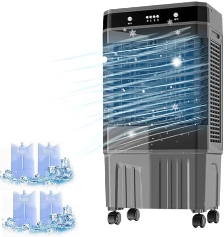 Industrieller Mobiles Klimagerät, Reduziert durch fortschrittliches Turbinendesign, Schwarz/Blau