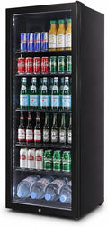 Syntrox Getränkekühlschrank, 241 Liter, Weiß, Germany, Showcase, Kühlschrank mit Glastür, geräuscharm, freistehend