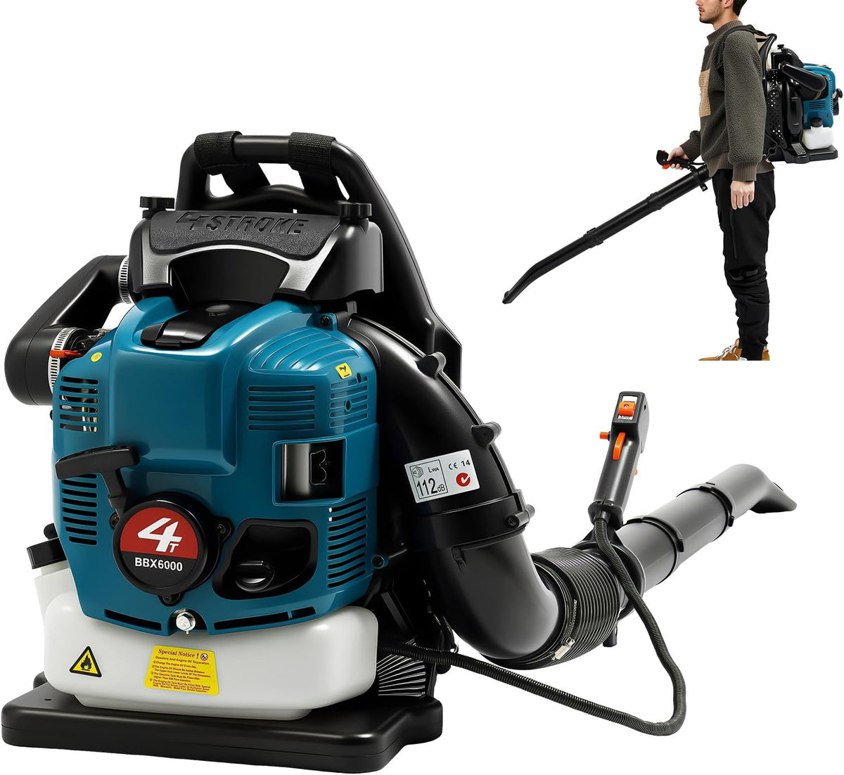 Zoobotanica Laubbläser, 1.9 L, PP, Eisen, Aluminiumlegierung, Mehrfarbig, Benzin, 3.5 PS Rücken, 75.6 CC 4-Takt Rückentragbarer Benzin-Motorbläser