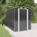Xichuzi Gerätehaus, 192x274x223 cm, Verzinkter Stahl, Dunkelgrau/Hellgrau, Geräteschuppen, Gartenhaus, Fahrradgarage