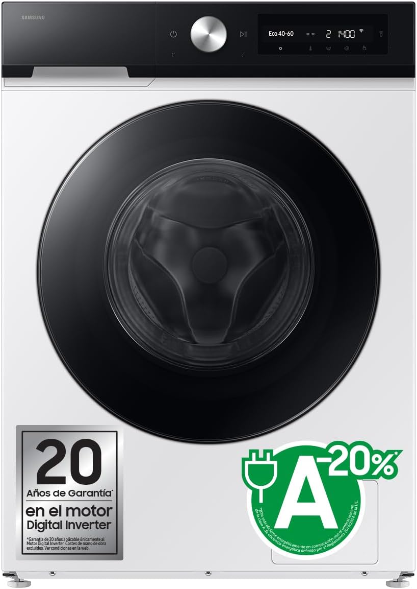 Samsung Waschmaschine, 11 kg, Silber, WW11DB7B94GEU3, SmartThings und AI Ecobubbe, Klasse A, Weiß
