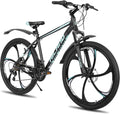 HH HILAND Mountainbike, 26 Zoll, Schwarz/Blau, für Erwachsene, 3/6 Speichenrad 18 Gang Herren Damen mit, MTB Aluminiumrahmen Fahrrad