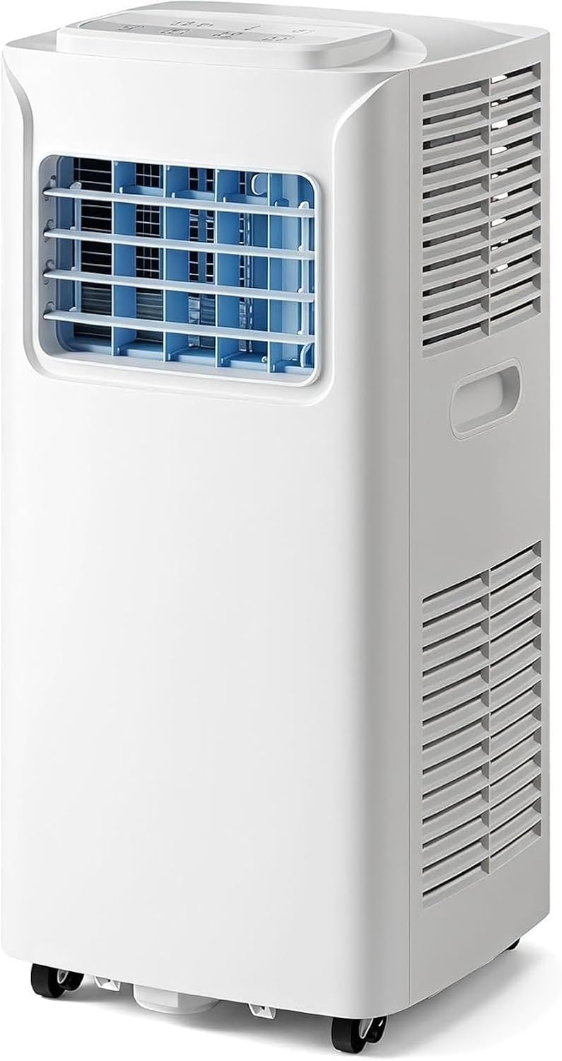 Mobiles Klimagerät, 28 m, Weiß, Mobile Klimaanlage 12000 BTU, kühlt Räume bis ², Fernbedienung, 24h Timer, 120° Oszillation