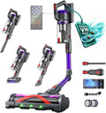 Circlio Staubsauger, 600 W, Schwarz, Akku, /58000Pa/75Min, Laufzeit Kabellos mit Smart LED Display und Ladestation